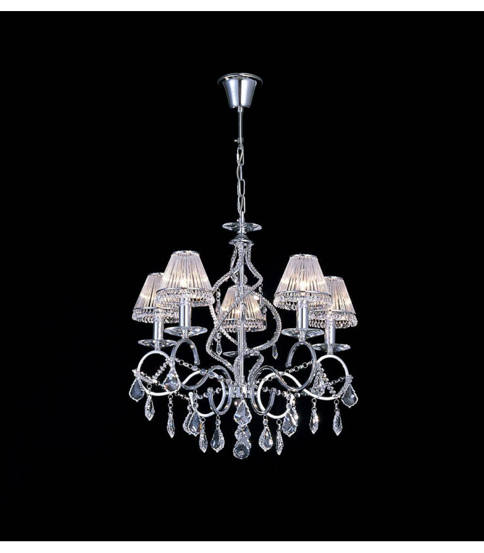 Torino lámpara colgante 5 luces cromo pulido / cristal