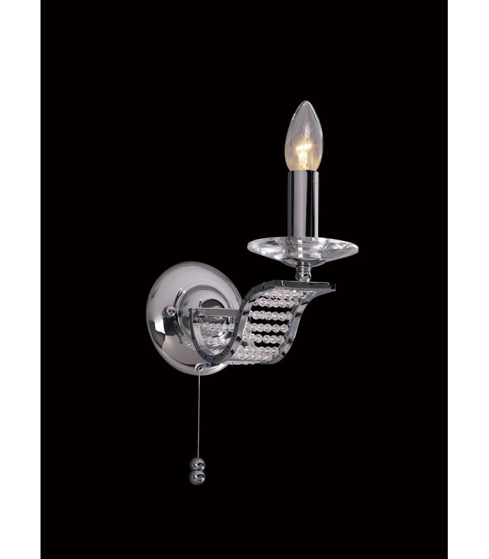 Niobe aplique con interruptor 1 bombilla de cromo pulido / cristal