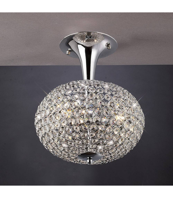 Vado Semi-Plafond 3 bombillas cromo pulido / cristal