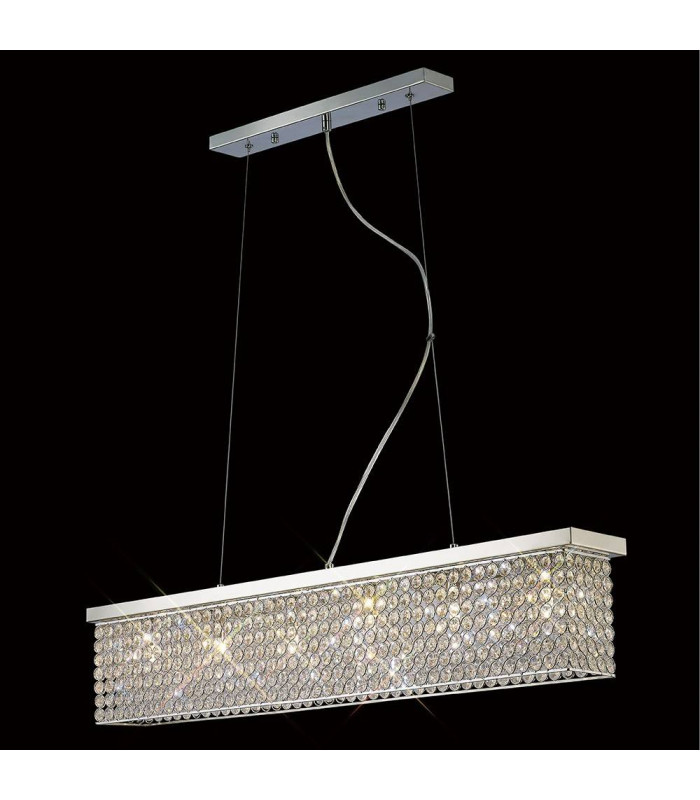Colgante Piazza Rectangular 6 luces cromo pulido / cristal