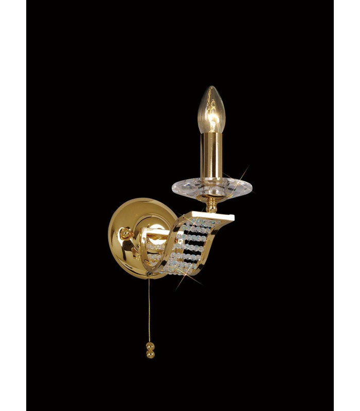 Niobe aplique 1 bombilla oro / cristal