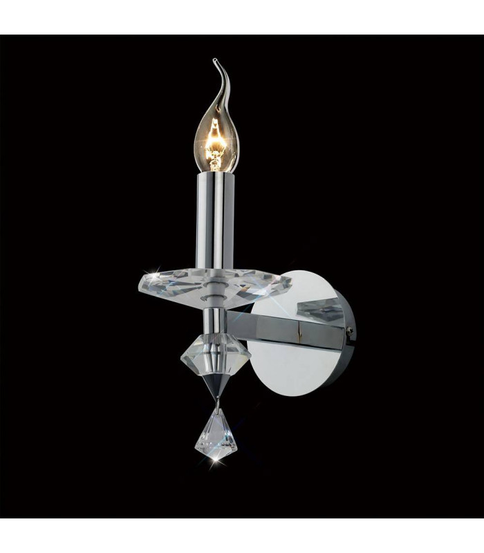 Aplique Renzo con interruptor 1 bombilla de cromo pulido / cristal