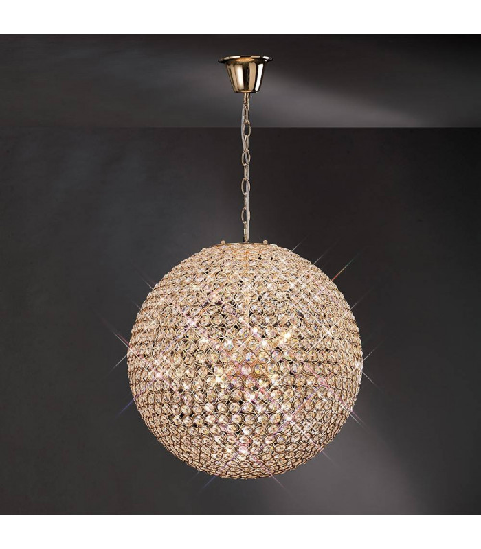 Ava lámpara colgante 9 bombillas oro / cristal
