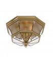 plafonnier ventilateur vintage 2 ampoules e27 max 60w brun patiné