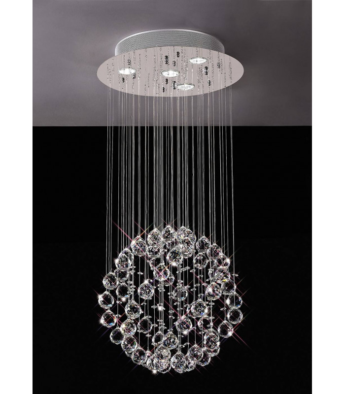 Colgante Colorado Small Sphere 4 Light Cromo Pulido / Cristal