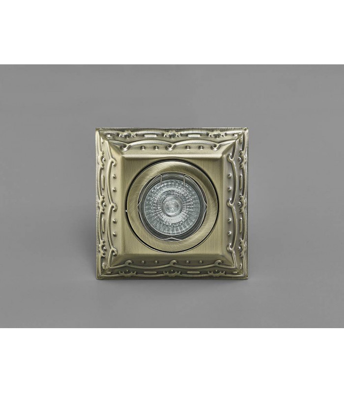 Downlight Aspen Vintage Design cuadrado GU10 latón antiguo