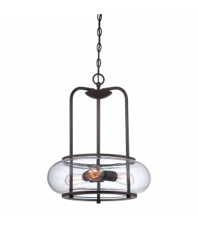 Lampada a sospensione Trilogy, bronzo antico, 3 lampadine