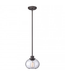Trilogie Pendelleuchte, antike Bronze und Glas