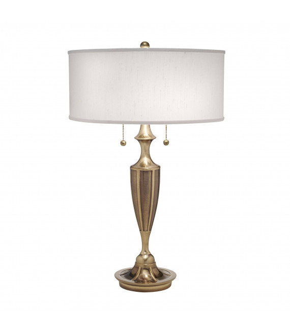 Gatsby Lampe, antikes Nickel, mit weißem Lampenschirm