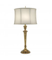 Lampe Syracuse, nickel antique avec abat-jour blanc cassé