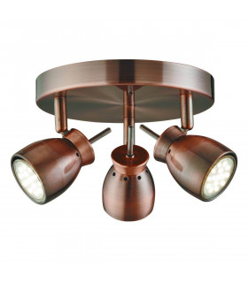 plafonnier ventilateur vintage 2 ampoules e27 max 60w brun patiné