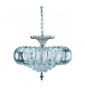 Plafonnier 5 ampoules Sigma, en chrome et acrylique