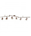 plafonnier ventilateur vintage 2 ampoules e27 max 60w brun patiné