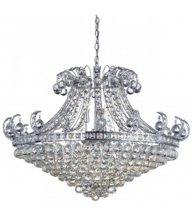 Lampada a sospensione a 8 luci Bloomsbury in cromo e cristallo