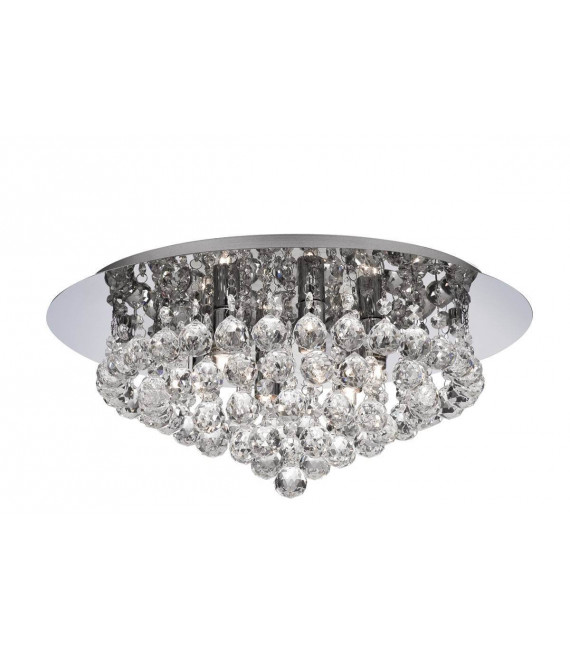 Lampada da soffitto a 6 lampadine Hanna, in cromo e cristallo
