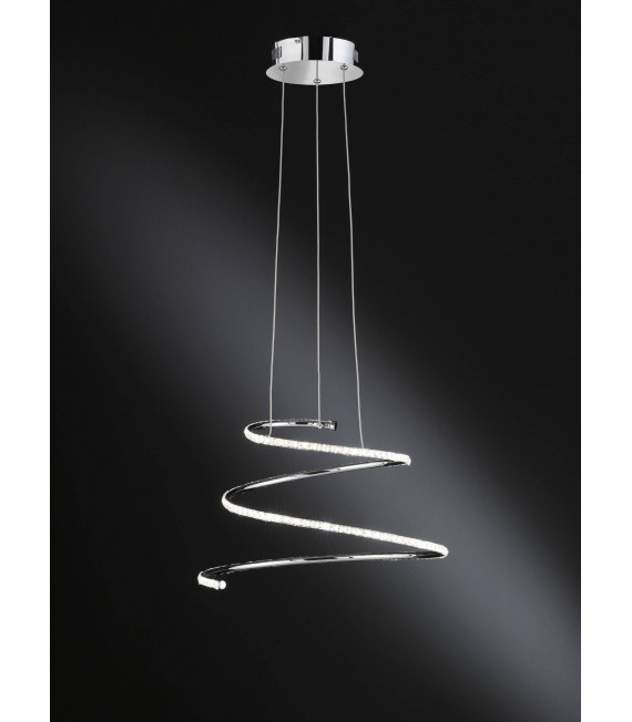 Lámpara colgante VISIO cromo 1 bombilla LED