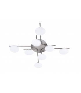 EVERETT plafoniera nichel opaco 8 lampadine a LED