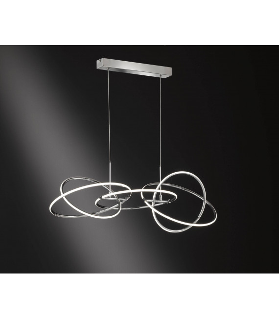 SPRING lampada a sospensione cromata 1 lampadina a LED