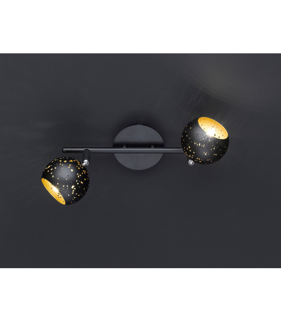 PILAR spot nero 2 lampadine