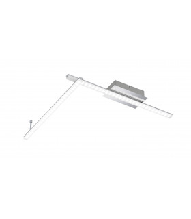 Plafoniera cromata CLAY con 2 lampadine a LED
