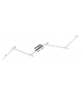 Plafoniera cromata CLAY con 5 lampadine a LED