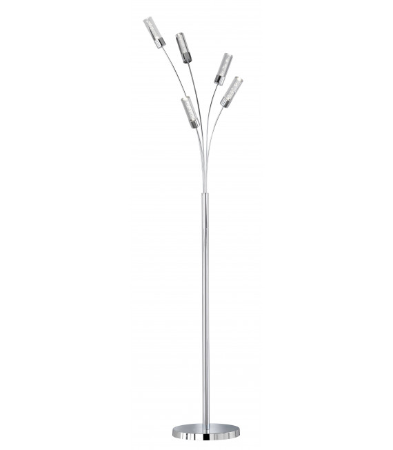 Lampada da terra MIDU cromata con 5 lampadine a LED