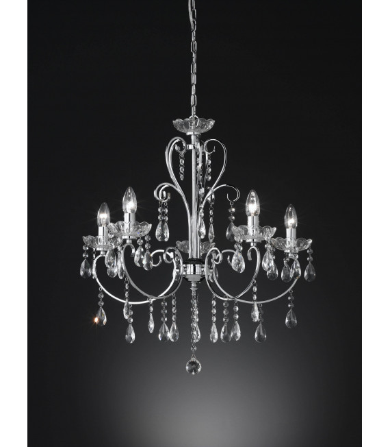 Lampada a sospensione cromata ARIZONA 5 lampadine
