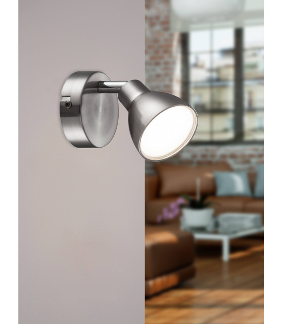 Spot LESTER lampadina nichel opaco / cromo 1 LED