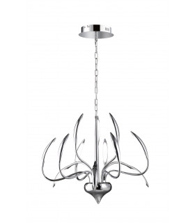 Lampada a sospensione cromata HAMPTON 12 lampadine a LED