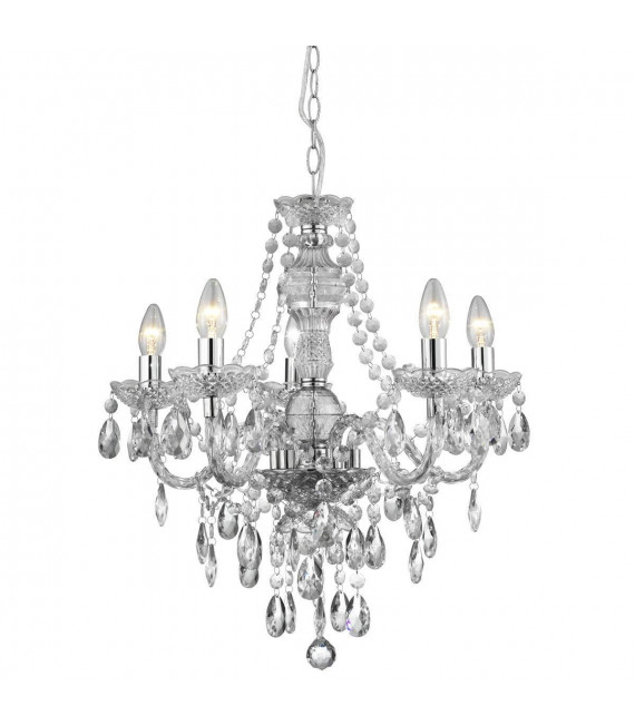 Lámpara colgante Marie-Thérèse de 8 luces, cromo y acrílico