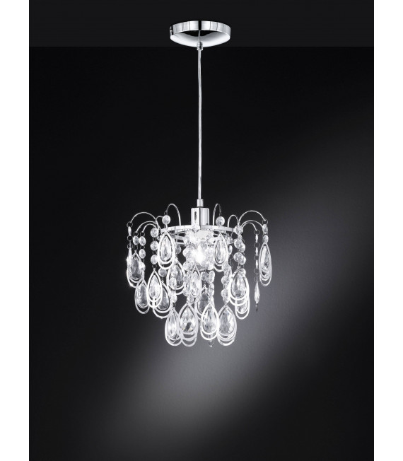 CARREE lampada a sospensione cromata 1 lampadina