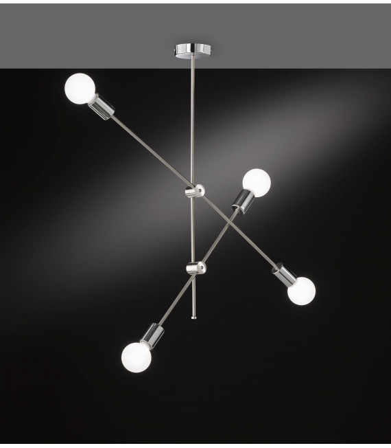 SARA Pendelleuchte Matt Nickel / Chrom 4 Lampen