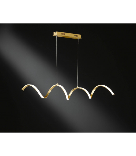 Lámpara colgante dorada RUSSELL 1 bombilla LED