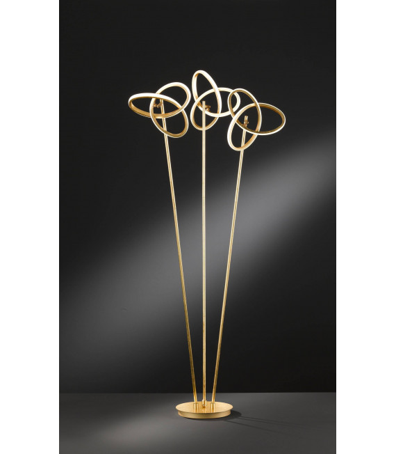 Lampada da terra dorata ELIOT 3 lampadine a LED