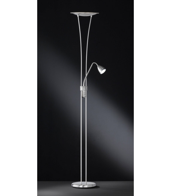 Lampada da terra ATRIA nichel opaco / cromo 1 lampadina a LED