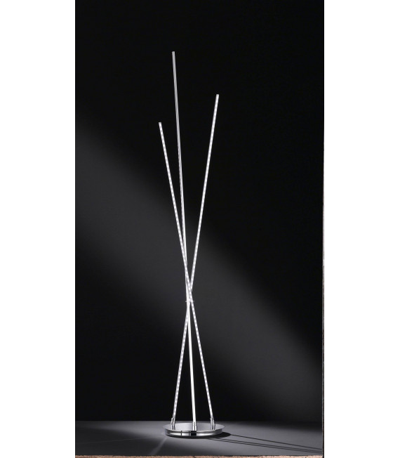 Lampada da terra cromata CAMP 1 lampadina a LED