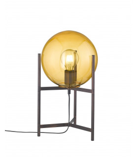 Lámpara de mesa RONDA marrón antiguo 1 bombilla