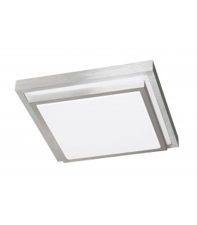 Lampada da soffitto HALDEN in alluminio spazzolato con 1 lampadina a LED