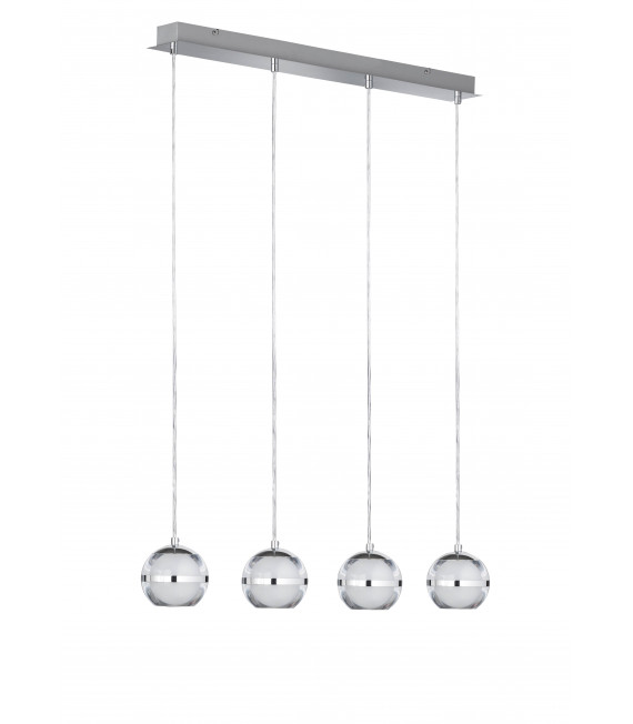Lámpara colgante cromo FULTON 4 bombillas LED