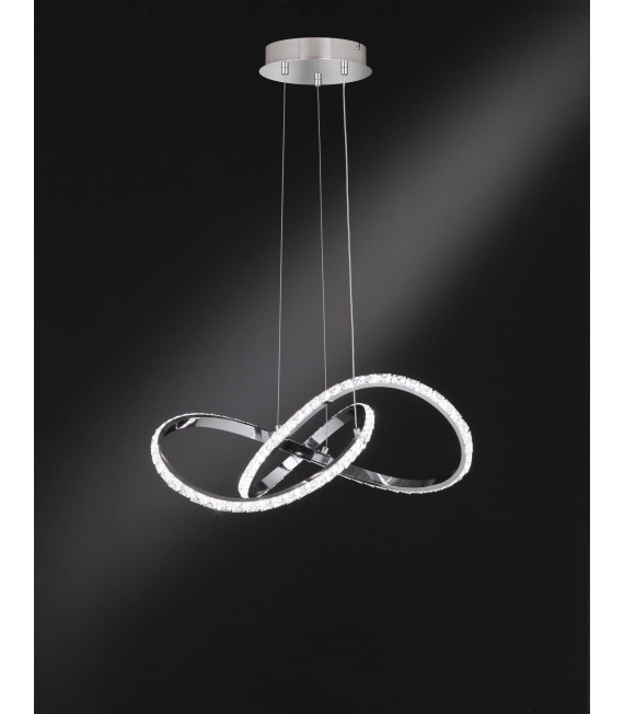Lámpara colgante PRISMA cromo 1 bombilla LED