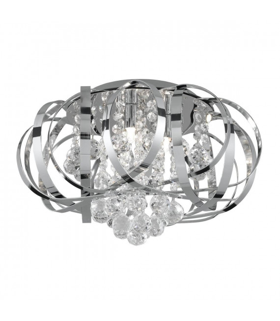 Lampada da soffitto Tilly, in cromo e cristallo