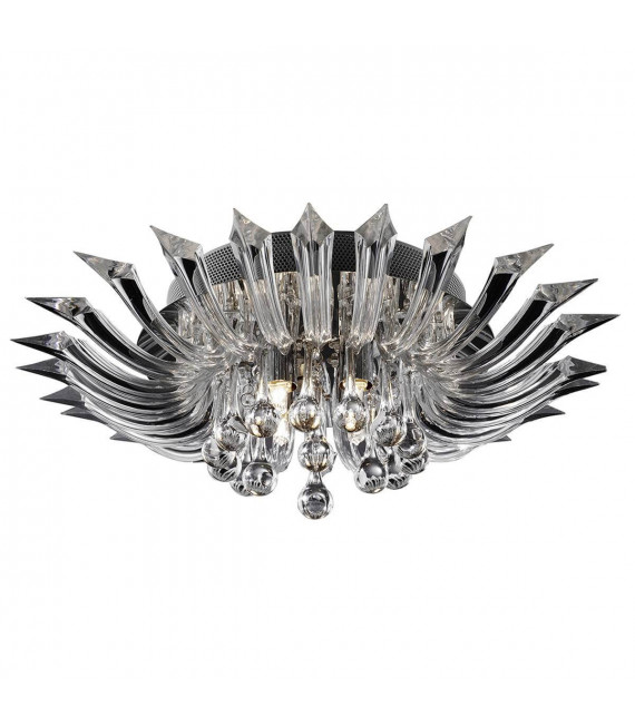 Plafón LED Crystoria de 50 cm, en cromo, acrílico y cristal.