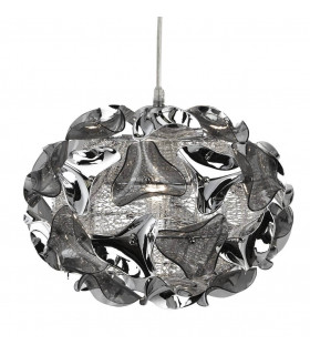 1-Birnen-Dreieck-Pendelleuchte aus Chrom, Aluminium und Acryl