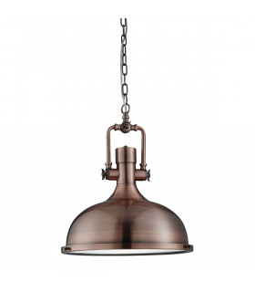 Colgante industrial, cobre y vidrio