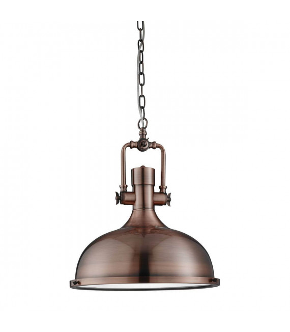 Colgante industrial, cobre y vidrio