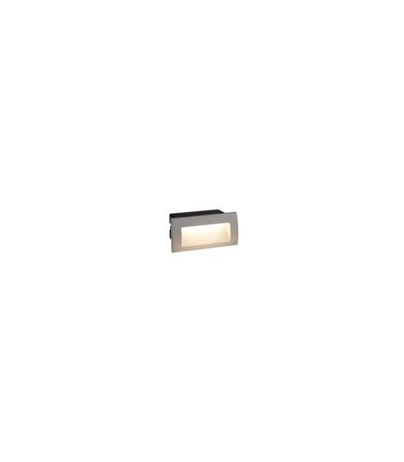 Applique Ankle, fonte d'aluminium et polycarbonate, gris, 9 cm