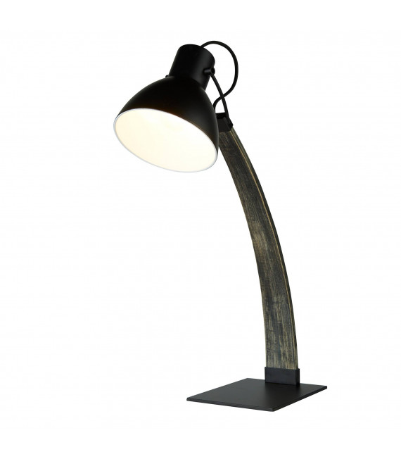 Rindenlampe, gewaschenes braunes Holz, mit Lampenschirm