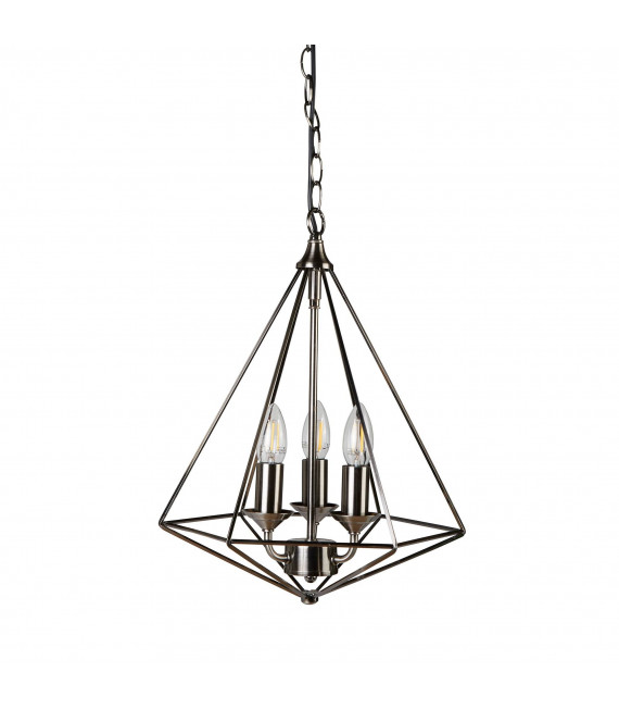 Suspension Diamond, en argent ancien, 1 ampoule