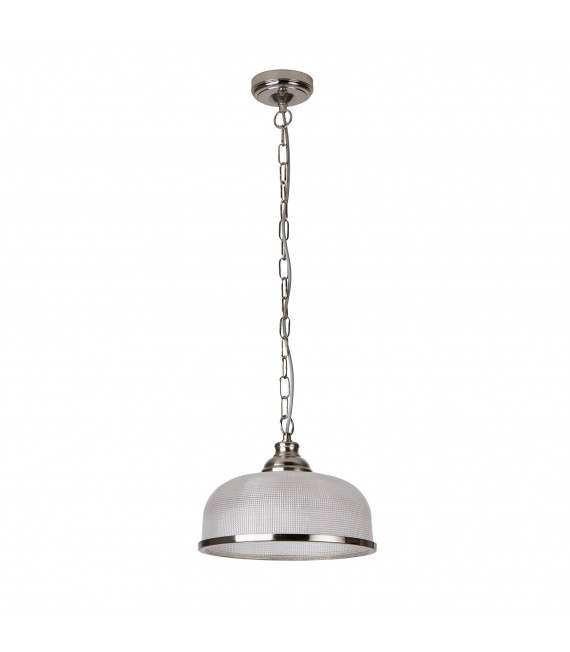 Lampada a sospensione Bistrot II, ottone antico e vetro, 1 lampadina