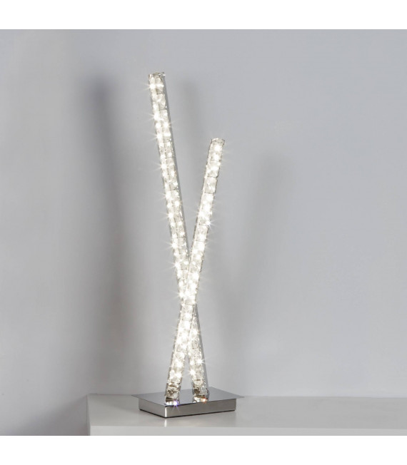Lampe Clover en chrome, cristal